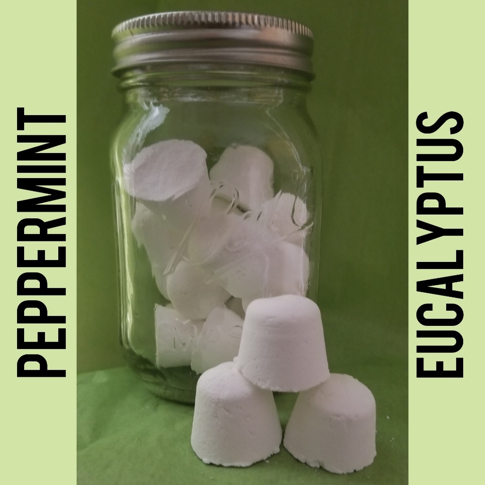 10 Shower Steamers PEPPERMINT & EUCALYPTUS - Picture 2 of 3